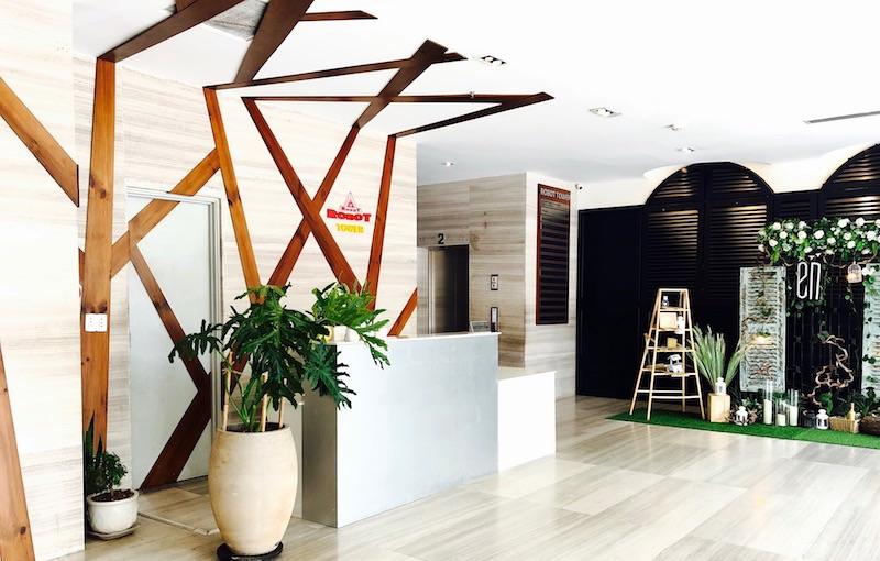 Khu vực sảnh lễ tân tòa nhà văn phòng Robot Tower